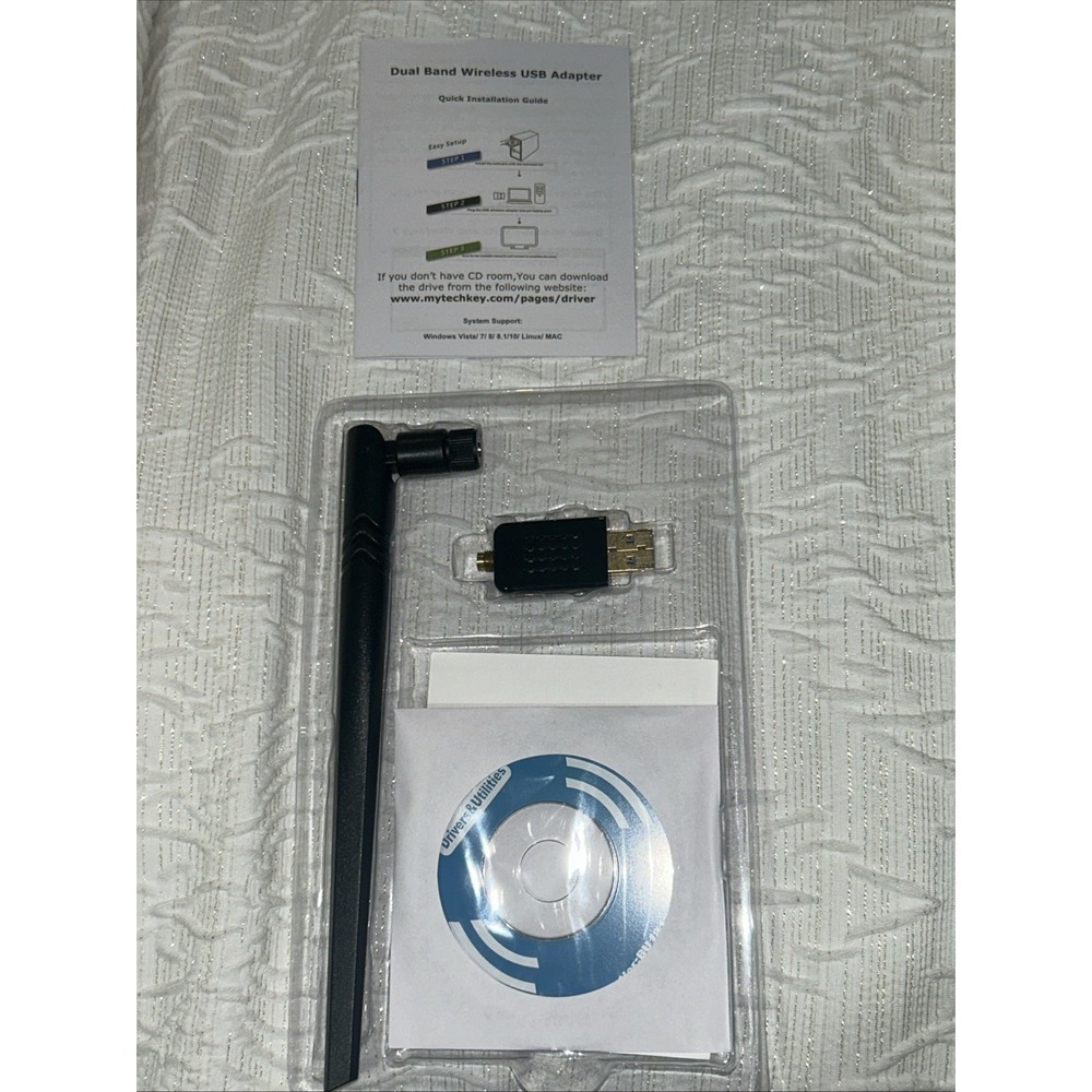 TECHKEY High Gain 5dbi Dualband WiFi USB 3.0 Adapter AC1200 - Picture 3 of 4